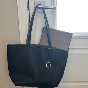 Ralph Lauren Black and Tan Tote Bag